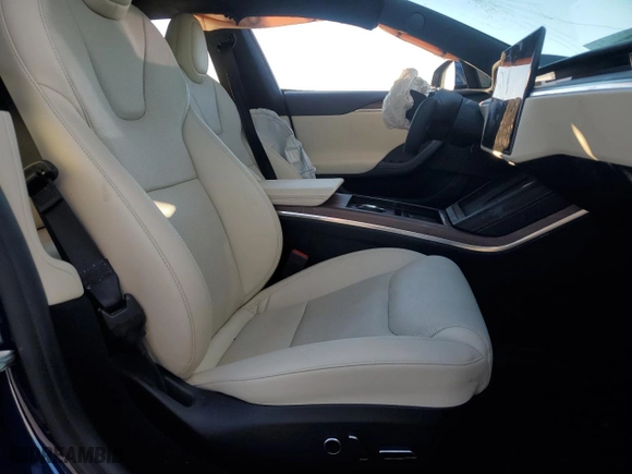 2022 Tesla Model S with VIN 5YJSA1E51NF460731, listed as a Copart auction lot 83382874 with 0 mi miles and Salvage Title. Bid and sale history available at carsss.com. Image 7.