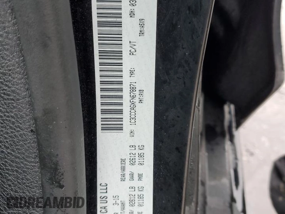 2015 Chrysler 200 Limited with VIN 1C3CCCAGXFN678871, listed as a Copart auction lot 46628965 with 157,390 mi miles and Clean Title. Bid and sale history available at carsss.com. Image 12.