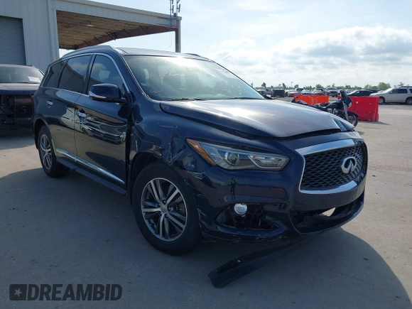 2020 Infiniti QX60 Pure with VIN 5N1DL0MN1LC506501, listed as a IAAI auction lot 41968177 with 53,128 mi miles and . Bid and sale history available at DreamBid. Image 1.