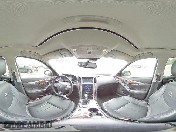 2014 Infiniti Q50 Premium with VIN JN1BV7AP8EM684524, listed as a Copart auction lot 59286115 with 105,107 mi miles and Salvage title. Bid and sale history available at DreamBid. Image 14.