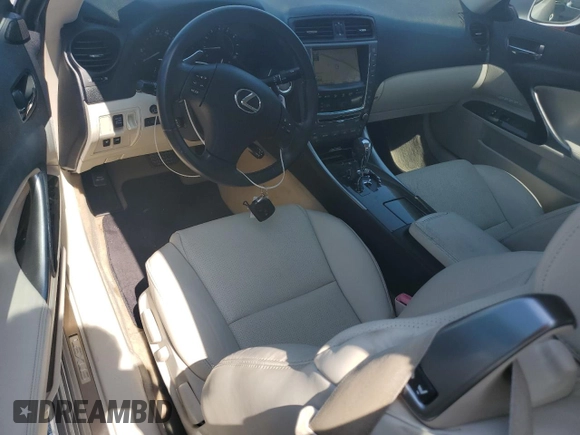 2010 Lexus IS 350 C with VIN JTHFE2C22A2504798, listed as a Copart auction lot 55393485 with 137,259 mi miles and Salvage Title. Bid and sale history available at DreamBid. Image 8.