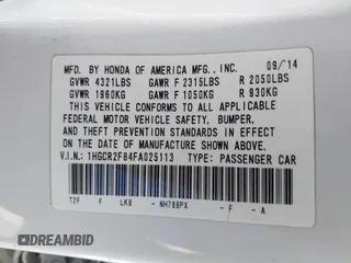 2015 Honda Accord EX-L with VIN 1HGCR2F84FA025113, listed as a IAAI auction lot 42304609 with 94,766 mi miles and . Bid and sale history available at DreamBid. Image 9.