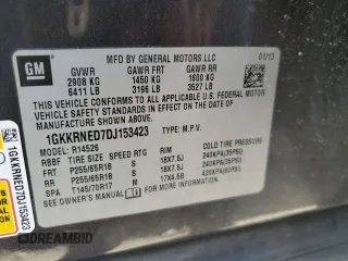 2013 GMC Acadia SLE with VIN 1GKKRNED7DJ153423, listed as a Copart auction lot 50818275 with 151,516 mi miles and Salvage Title. Bid and sale history available at carsss.com. Image 14.