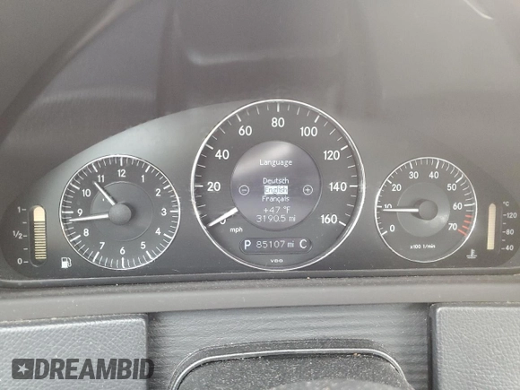 2007 Mercedes-Benz CLK-Class 5.5L with VIN WDBTJ72H87F209482, listed as a Copart auction lot 78612784 with 85,107 mi miles and Salvage Title. Bid and sale history available at carsss.com. Image 9.