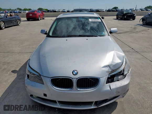 2005 BMW 5 Series 530i z VIN WBANA73555CR60758, wystawiony jako Copart lot #53466525 z przebiegiem 188 703 mil mil oraz Szkoda całkowita • Salvage title. Historia ofert i sprzedaży dostępna na DreamBid. Obrazek 5.