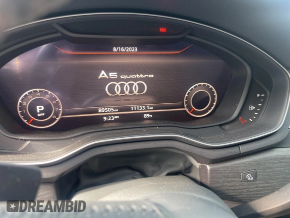 2018 Audi A5 Sportback Prestige with VIN WAUFNCF54JA010068, listed as a Copart auction lot 63569683 with 89,505 mi miles. Bid and sale history available at carsss.com. Image 9.