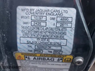 1998 Jaguar XJ with VIN SAJHX1245WC819762, listed as a Copart auction lot 81480174 with 132,491 mi miles and Salvage Title. Bid and sale history available at carsss.com. Image 14.