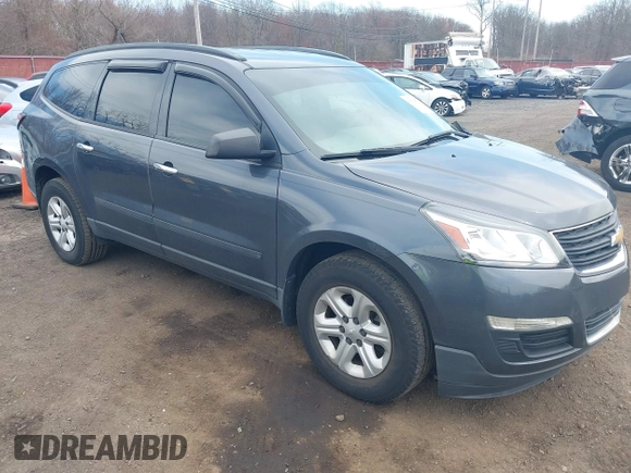 2014 Chevrolet Traverse LS z VIN 1GNKVFKD3EJ187997, wystawiony jako IAAI lot #41834781 z przebiegiem 150 994 mil mil oraz . Historia ofert i sprzedaży dostępna na DreamBid. Obrazek 1.