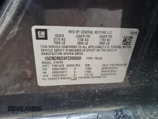 2015 Chevrolet Silverado 1500 LT with VIN 1GCRCREC9FZ268989, listed as a Copart auction lot 78930354 with 153,612 mi miles and Salvage Title. Bid and sale history available at DreamBid. Image 12.