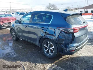 2020 Kia Sportage LX with VIN KNDPMCAC0L7662945, listed as a IAAI auction lot 41463752 with 75,772 mi miles. Bid and sale history available at carsss.com. Image 3.