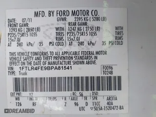 2011 Ford Ranger XLT with VIN 1FTLR4FE9BPA81541, listed as a IAAI auction lot 41383420 with 178,626 mi miles. Bid and sale history available at carsss.com. Image 9.