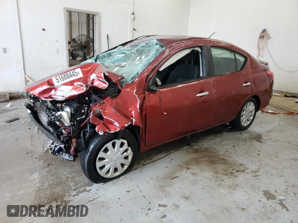2018 Nissan Versa Sedan SV with VIN 3N1CN7AP8JK393388, listed as a Copart auction lot 51688445 with 102,028 mi miles and Non Repairable. Bid and sale history available at carsss.com. Image 1.