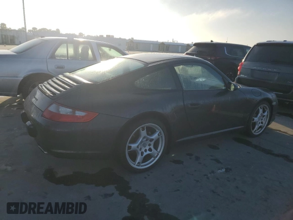 2007 Porsche 911 Carrera with VIN WP0AA29987S710907, listed as a Copart auction lot 77045304 with 0 mi miles and Salvage Title. Bid and sale history available at carsss.com. Image 3.