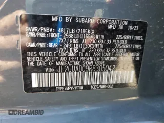 2024 Subaru Crosstrek Premium z VIN JF2GUADC9R8305042, wystawiony jako Copart lot #55796805 z przebiegiem 9 518 mil mil oraz Szkoda całkowita • Salvage title. Historia ofert i sprzedaży dostępna na DreamBid. Obrazek 13.