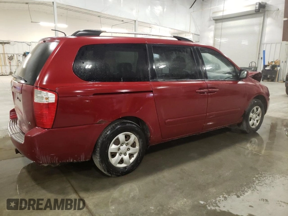 2009 Kia Sedona LX with VIN KNDMB233096314111, listed as a Copart auction lot 75015294 with 119,756 mi miles and Salvage Title. Bid and sale history available at carsss.com. Image 3.
