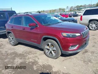 2019 Jeep Cherokee Limited with VIN 1C4PJMDX4KD446514, listed as a IAAI auction lot 41855734 with 65,628 mi miles. Bid and sale history available at carsss.com. Image 1.