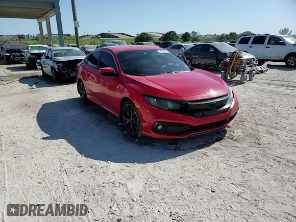2019 Honda Civic Sport with VIN 2HGFC2F83KH501409, listed as a Copart auction lot 54778415 with Not provided miles and Non repairable. Bid and sale history available at DreamBid. Image 14.