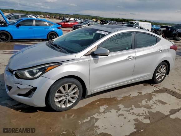 2015 Hyundai Elantra Limited with VIN 5NPDH4AE0FH605725, listed as a Copart auction lot 50882045 with 170,385 mi miles and Salvage Title. Bid and sale history available at carsss.com. Image 1.