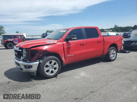 2022 Ram 1500 Lone Star with VIN 1C6RREFT1NN124615, listed as a Copart auction lot 56849265 with 89,947 mi miles and Salvage title. Bid and sale history available at DreamBid. Image 1.