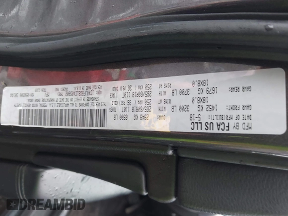 2018 Jeep Grand Cherokee Limited with VIN 1C4RJFBG8JC405802, listed as a IAAI auction lot 41863181 with 124,012 mi miles and . Bid and sale history available at DreamBid. Image 9.