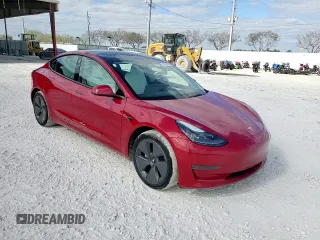 2022 Tesla Model 3 with VIN 5YJ3E1EA0NF329568, listed as a Copart auction lot 52594205 with 27,446 mi miles and Non Repairable. Bid and sale history available at carsss.com. Image 14.