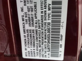 2013 Honda Crosstour EX-L z VIN 5J6TF3H58DL000730, wystawiony jako Copart lot #83054044 z przebiegiem 57 175 mil mil oraz Szkoda całkowita • Salvage title. Historia ofert i sprzedaży dostępna na DreamBid. Obrazek 14.