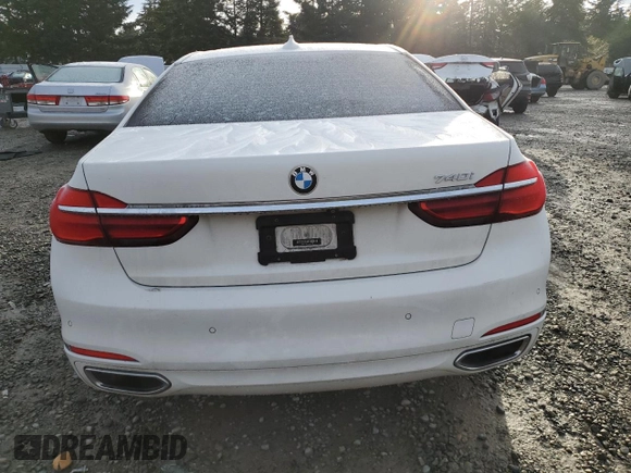 2018 BMW 7 Series 740i with VIN WBA7E2C54JG742779, listed as a Copart auction lot 49012365 with 0 mi miles and Clean Title. Bid and sale history available at carsss.com. Image 6.