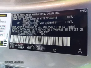 2023 Lexus NX 350 Premium with VIN 2T2GGCEZ4PC020394, listed as a IAAI auction lot 41846046 with 28,305 mi miles and . Bid and sale history available at DreamBid. Image 9.