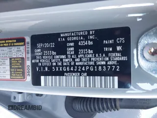 2023 Kia K5 GT-Line z VIN 5XXG64J24PG183772, wystawiony jako IAAI lot #42155447 z przebiegiem 25 313 mil mil oraz . Historia ofert i sprzedaży dostępna na DreamBid. Obrazek 9.