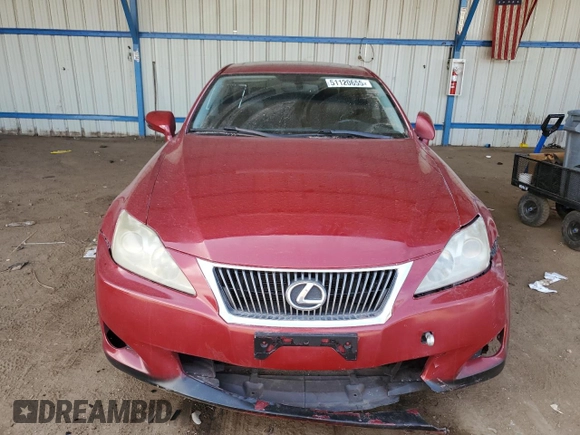 2010 Lexus IS 250 with VIN JTHBF5C26A5120048, listed as a Copart auction lot 51120655 with Not Provided miles and Salvage Title. Bid and sale history available at carsss.com. Image 5.