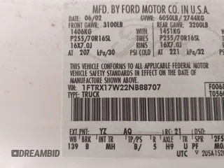 2002 Ford F-150 XL with VIN 1FTRX17W22NB88707, listed as a IAAI auction lot 42687327 with 185,481 mi miles and . Bid and sale history available at DreamBid. Image 9.