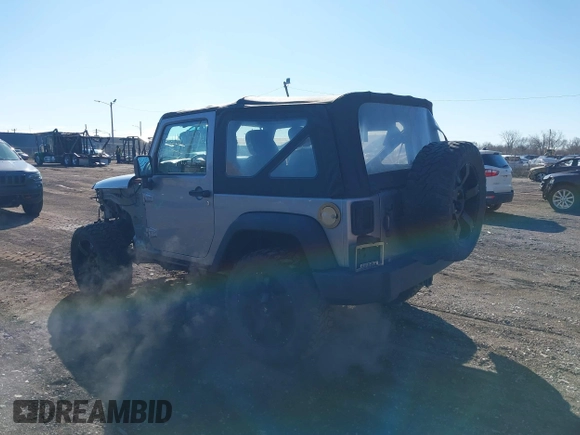 2013 Jeep Wrangler Sport with VIN 1C4AJWAG1DL595509, listed as a IAAI auction lot 41814406 with 59,263 mi miles and . Bid and sale history available at DreamBid. Image 3.