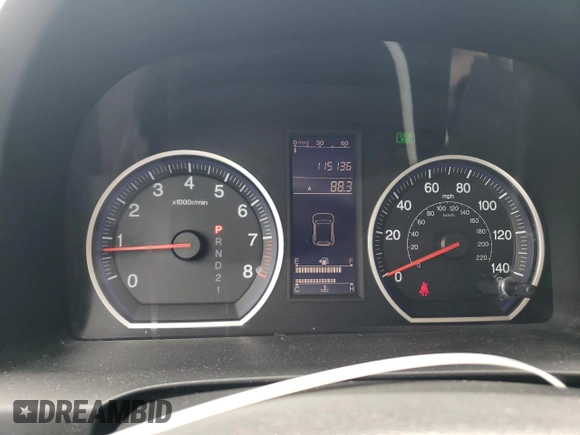 2010 Honda CR-V LX with VIN 3CZRE3H35AG705585, listed as a Copart auction lot 60032855 with 115,136 mi miles and Salvage title. Bid and sale history available at DreamBid. Image 9.