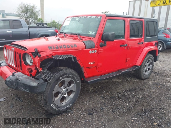 2017 Jeep Wrangler Unlimited Sahara with VIN 1C4HJWEG6HL609208, listed as a IAAI auction lot 42231634 with 87,466 mi miles and . Bid and sale history available at DreamBid. Image 2.