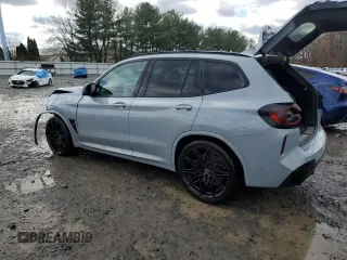 2023 BMW X3 M with VIN 5YM13EC02P9S08561, listed as a Copart auction lot 81371134 with 15,589 mi miles and Salvage Title. Bid and sale history available at carsss.com. Image 2.