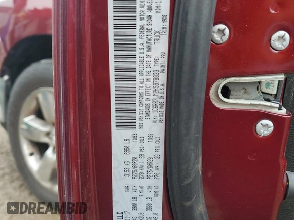 2017 Ram 1500 Big Horn with VIN 1C6RR7LM2HS878833, listed as a Copart auction lot 55676235 with 169,990 mi miles and Clean title. Bid and sale history available at DreamBid. Image 12.