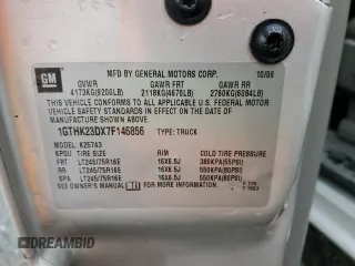 2007 GMC Sierra 2500HD SLT z VIN 1GTHK23DX7F146856, wystawiony jako Copart lot #45634645 z przebiegiem Nie podano mil oraz Szkoda całkowita • Salvage title. Historia ofert i sprzedaży dostępna na DreamBid. Obrazek 13.