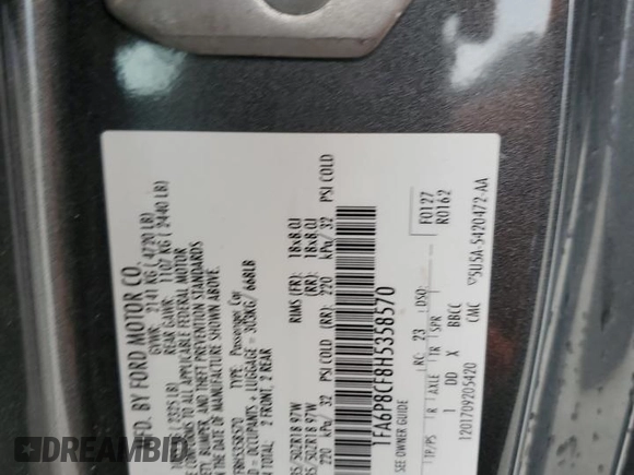 2017 Ford Mustang GT z VIN 1FA6P8CF8H5358570, wystawiony jako Copart lot #49535235 z przebiegiem 71 934 mil mil oraz Szkoda całkowita • Salvage title. Historia ofert i sprzedaży dostępna na DreamBid. Obrazek 13.