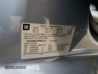 2015 GMC Yukon SLT z VIN 1GKS2BKC0FR630731, wystawiony jako Copart lot #55359445 z przebiegiem Nie podano mil oraz Szkoda całkowita • Salvage title. Historia ofert i sprzedaży dostępna na DreamBid. Obrazek 13.