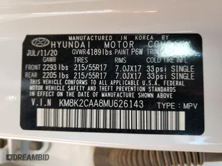 2021 Hyundai Kona SEL with VIN KM8K2CAA8MU626143, listed as a Copart auction lot 79359744 with 48,685 mi miles and Salvage Title. Bid and sale history available at carsss.com. Image 14.