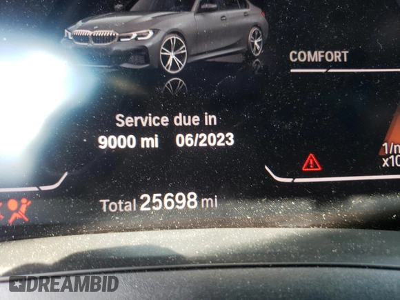 2020 BMW 3 Series 330i xDrive with VIN WBA5R7C05LFH46655, listed as a Copart auction lot 51350962 with 25,698 mi miles and . Bid and sale history available at DreamBid. Image 8.