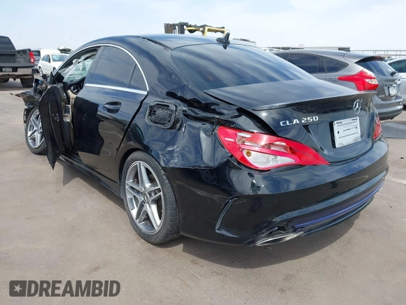 2018 Mercedes-Benz CLA 250 with VIN WDDSJ4EB6JN551566, listed as a IAAI auction lot 41939644 with 131,175 mi miles and . Bid and sale history available at DreamBid. Image 3.