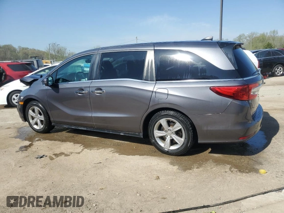 2019 Honda Odyssey EX-L with VIN 5FNRL6H77KB040597, listed as a Copart auction lot 53573445 with 110,024 mi miles and Salvage Title. Bid and sale history available at DreamBid. Image 2.
