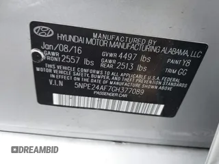 2016 Hyundai Sonata SE с VIN 5NPE24AF7GH377089, выставлен на аукционе IAAI как лот 42467798 с пробегом 149 652 миль миль и . История ставок и продаж доступна на DreamBid. Изображение 9.