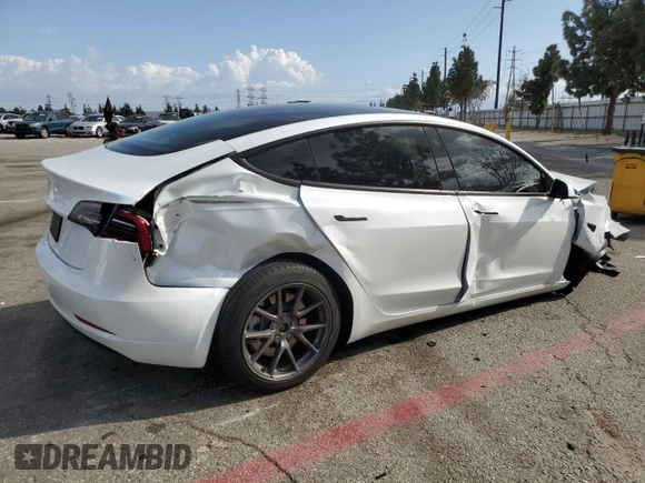 2023 Tesla Model 3 with VIN 5YJ3E1EA5PF486726, listed as a Copart auction lot 51659655 with 14,632 mi miles and Salvage title. Bid and sale history available at DreamBid. Image 3.