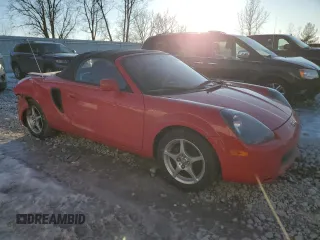 2002 Toyota MR2 z VIN JTDFR320720051674, wystawiony jako Copart lot #44495865 z przebiegiem 76 439 mil mil oraz Czysty tytuł • Clean title. Historia ofert i sprzedaży dostępna na DreamBid. Obrazek 4.