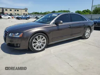 2015 Audi A8 L 4.0T with VIN WAU32AFD9FN032185, listed as a Copart auction lot 53472595 with 45,357 mi miles and Salvage Title. Bid and sale history available at carsss.com. Image 1.