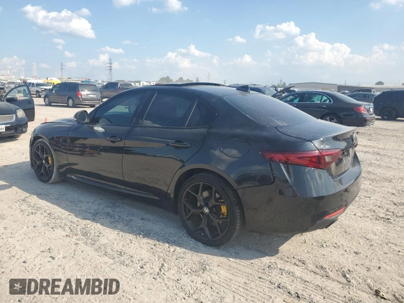 2019 Alfa Romeo Giulia Ti Sport with VIN ZARFAMBN8K7616651, listed as a Copart auction lot 72022264 with 28,763 mi miles and Salvage Title. Bid and sale history available at carsss.com. Image 2.