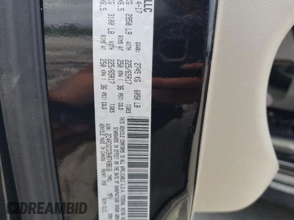 2017 Dodge Grand Caravan SXT with VIN 2C4RDGCG3HR749616, listed as a Copart auction lot 55267925 with 101,333 mi miles and Salvage Title. Bid and sale history available at DreamBid. Image 13.