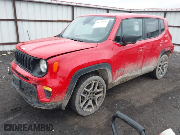 2021 Jeep Renegade Upland Edition with VIN ZACNJDAB8MPM65066, listed as a IAAI auction lot 41798043 with 55,247 mi miles. Bid and sale history available at carsss.com. Image 17.